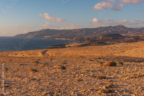 desert island panorama of Fuerteventura canary archipelago