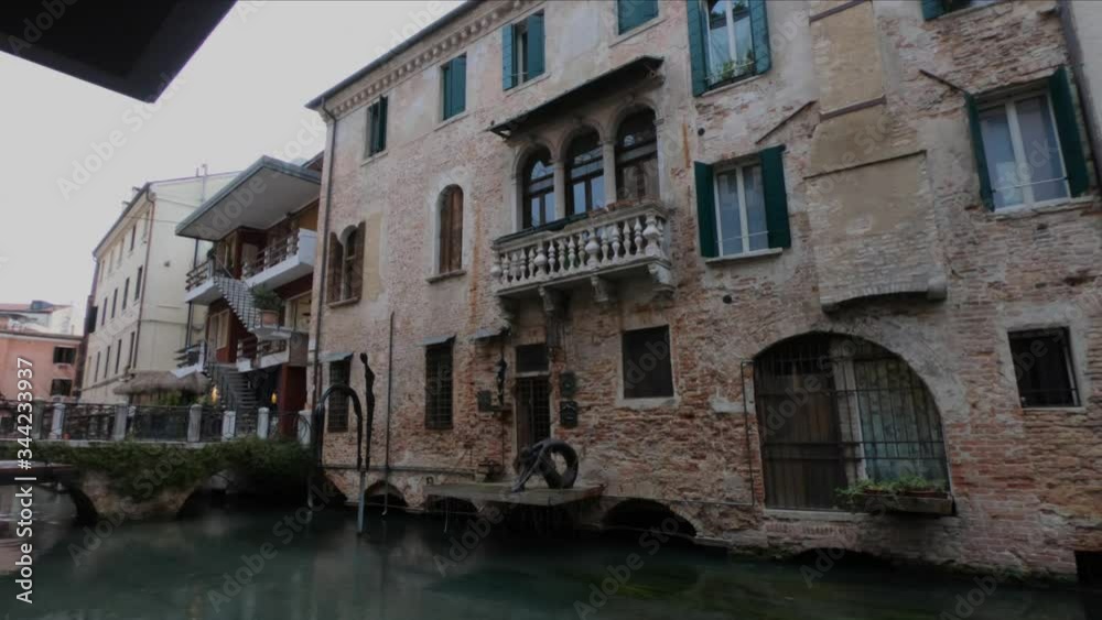 SLOW MOTION - An ancient building with the statues of the female diver SLOW MOTION - An ancient building with the statues of the female diver