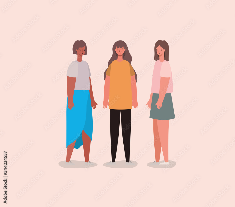 women avatars cartoons vector design women avatars cartoons vector design