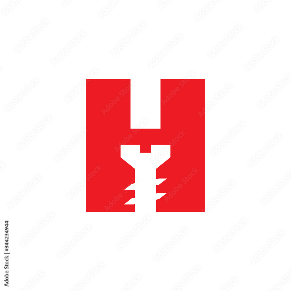 Obraz premium H logo construction vector 