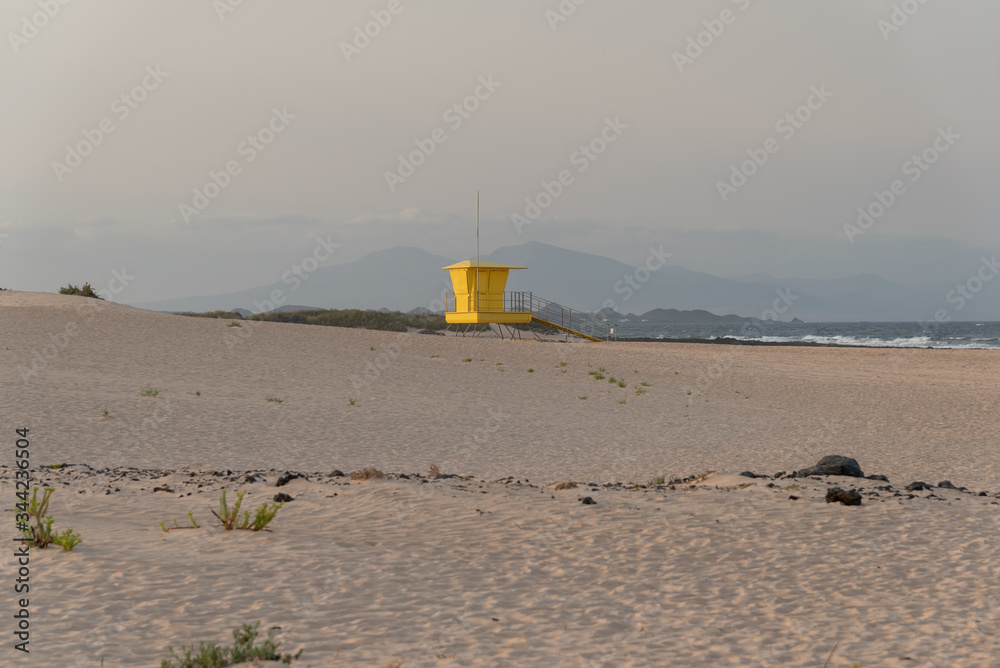 Deserted beach of Fuerteventura Canary Island
