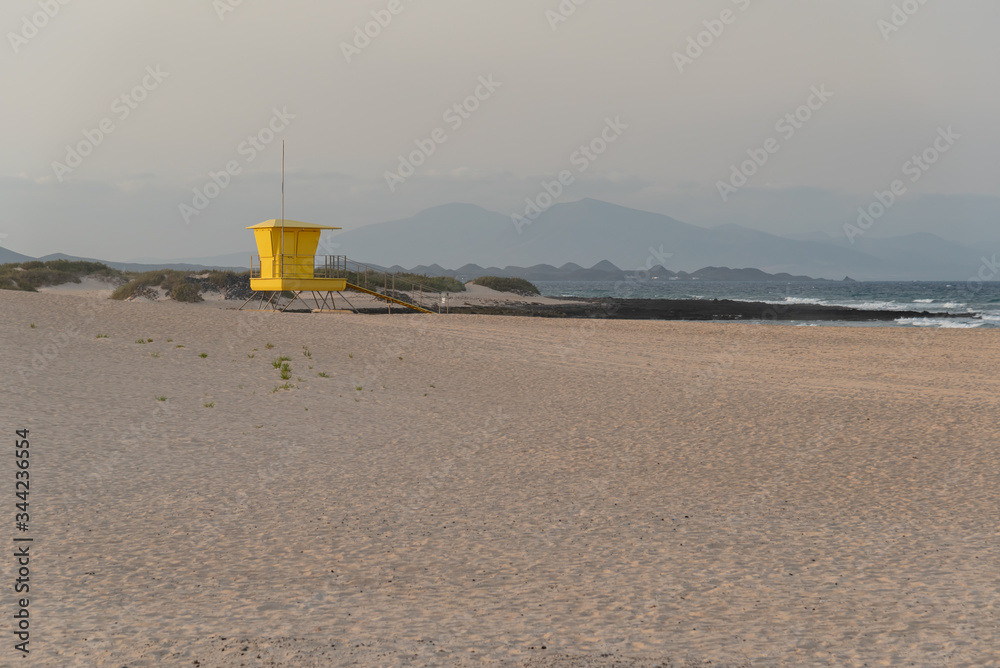 Deserted beach of Fuerteventura Canary Island