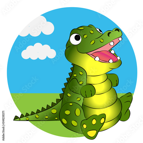 Cute Crocodile  Cartoon illustration 