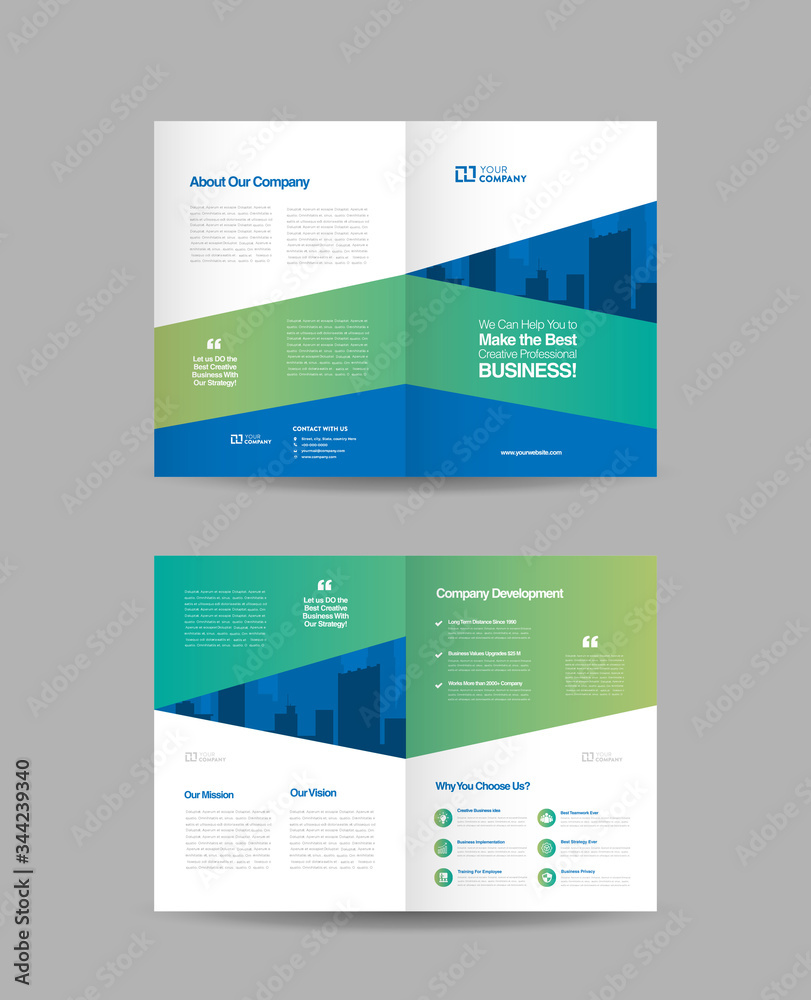 Business Bi-Fold Brochure Design | Booklet Design | Marketing and Financial Document 