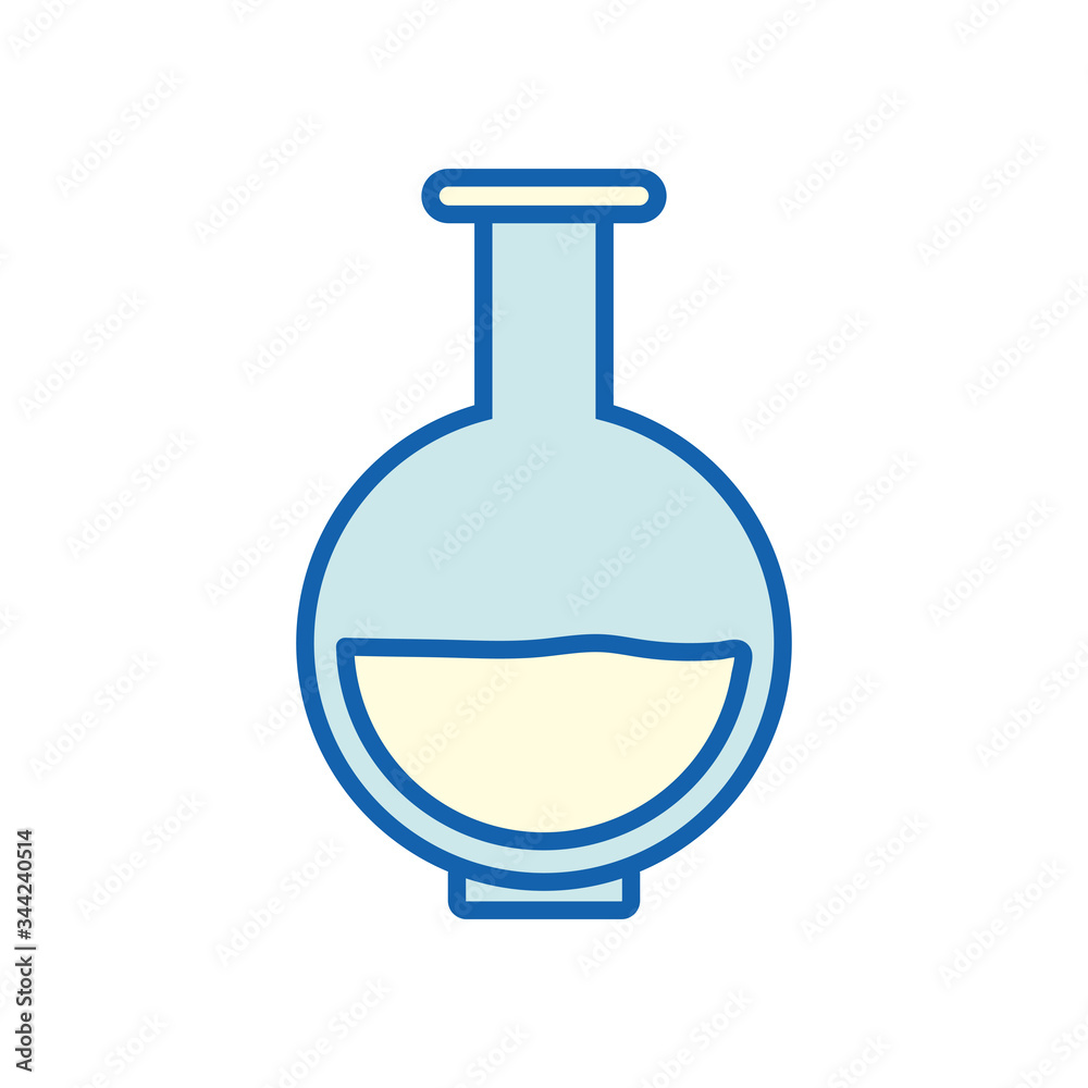 Chemistry flask line and fill style icon vector design Chemistry flask line and fill style icon vector design