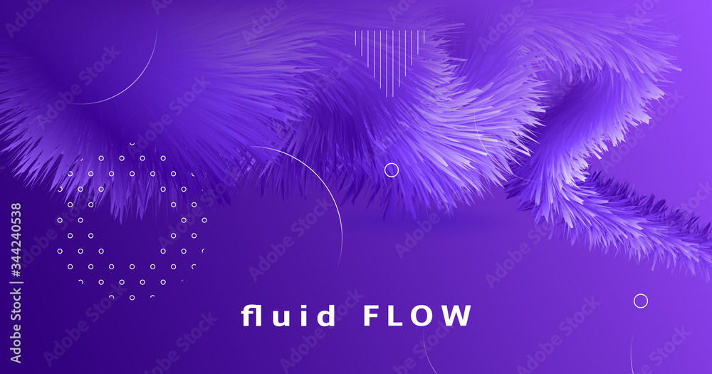 Fototapeta 3d Fluid Vector. Flow Vibrant Motion. Gradient