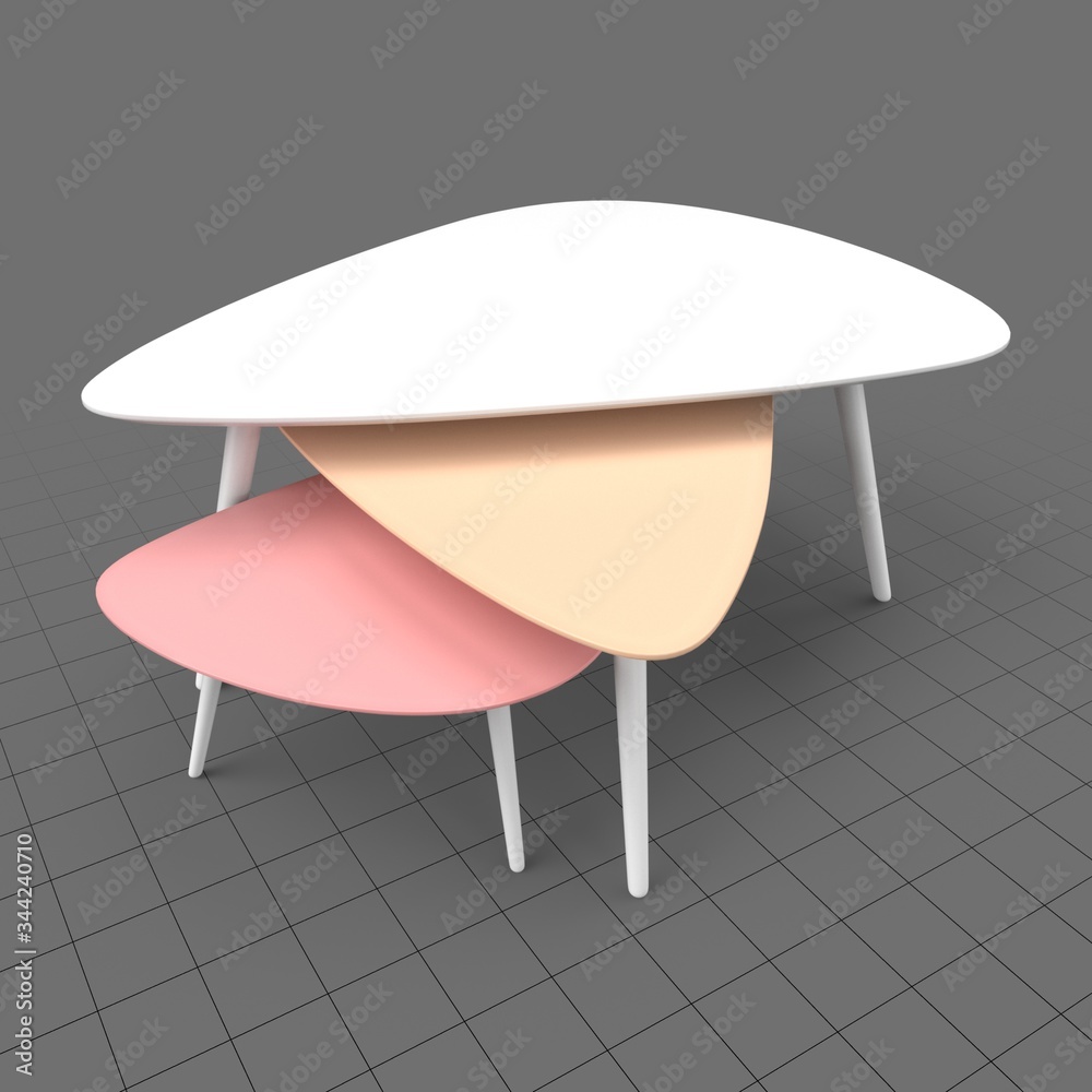 Nesting coffee tables Stock 3D asset | Adobe Stock