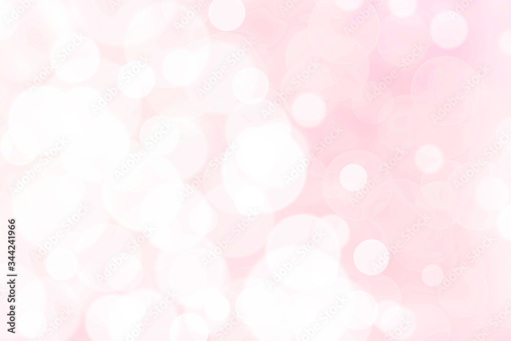 Glowing blinking sparkling lights effect. Soft light pink delicate pastel blurred background.