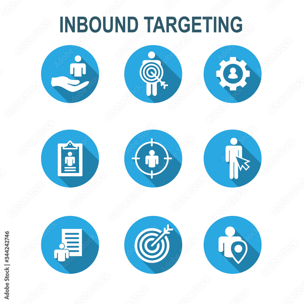 Inbound Marketing Icons with targeting imagery to show buyers & customers