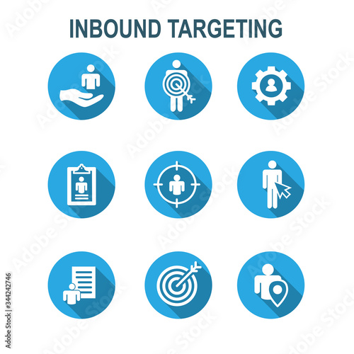 Inbound Marketing Icons with targeting imagery to show buyers & customers