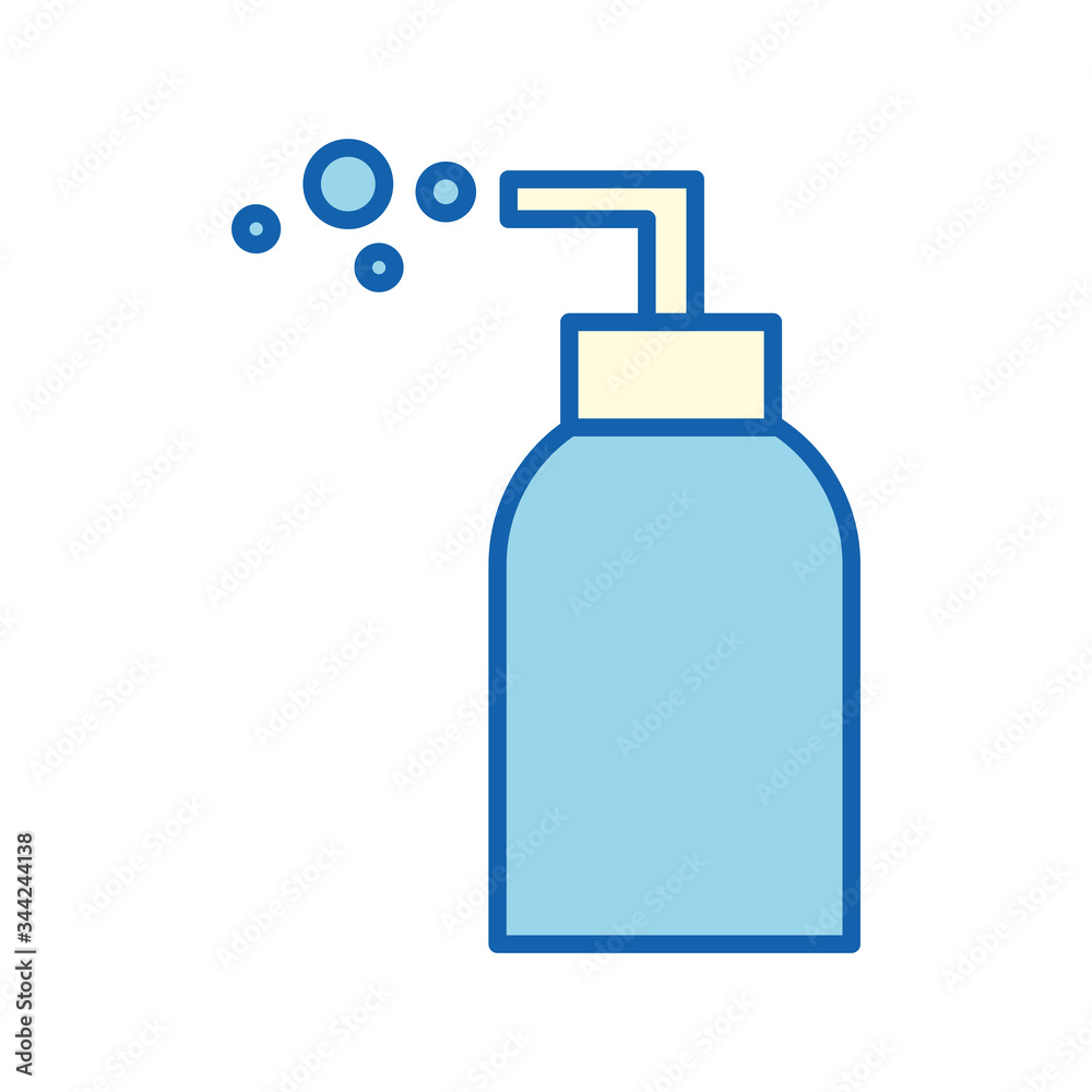 Soap bottle line and fill style icon vector design Soap bottle line and fill style icon vector design