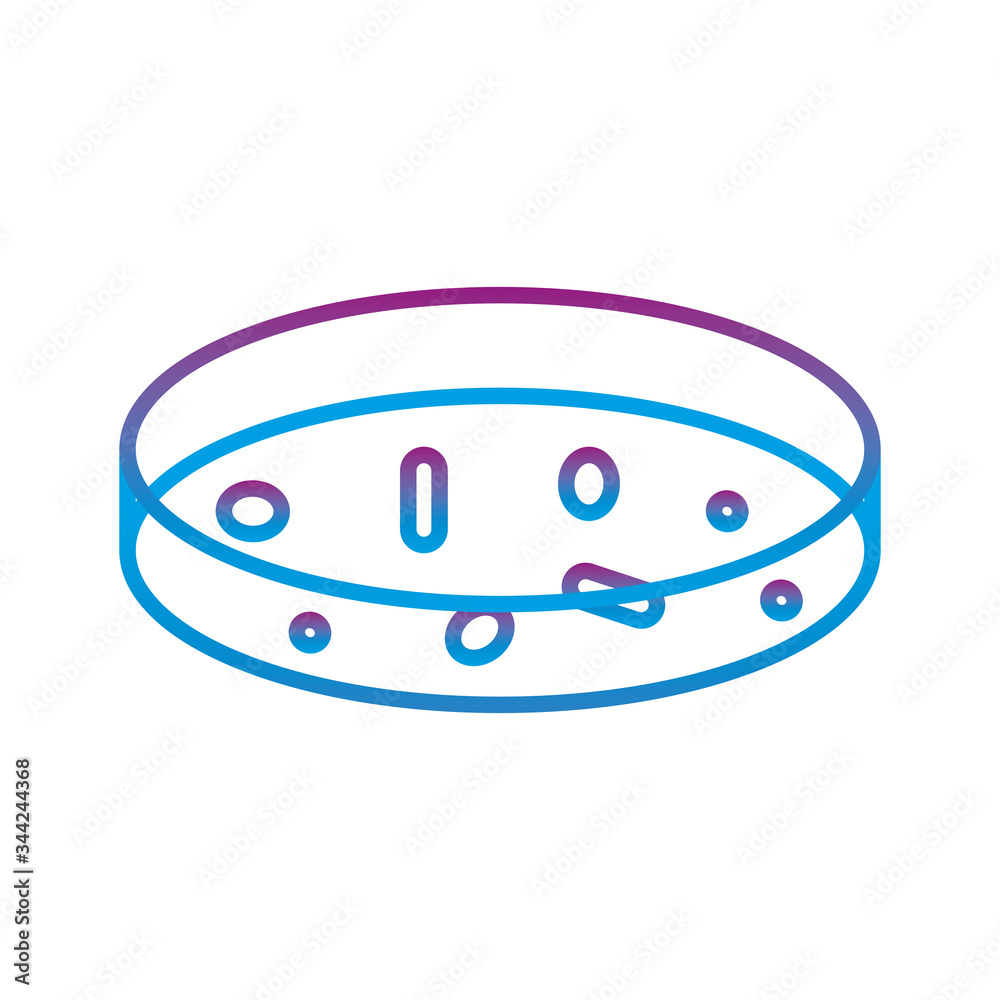 Virus inside plate gradient line style icon vector design Virus inside plate gradient line style icon vector design