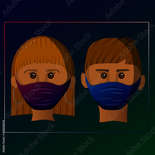 Caras personas con tapabocas