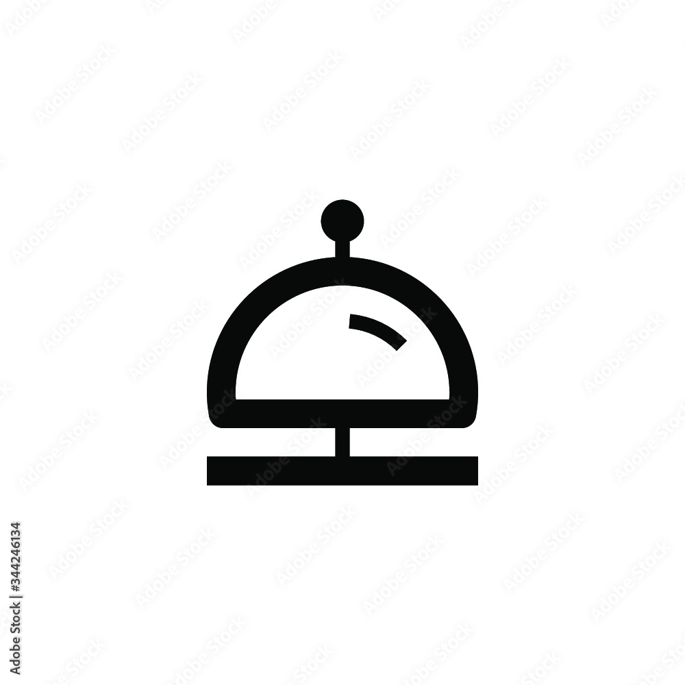 Reception bell icon. Hotel service sign line vector icon for websites and apps mobile minimalistic flat design Reception bell icon. Hotel service sign line vector icon for websites and apps mobile minimalistic flat design
