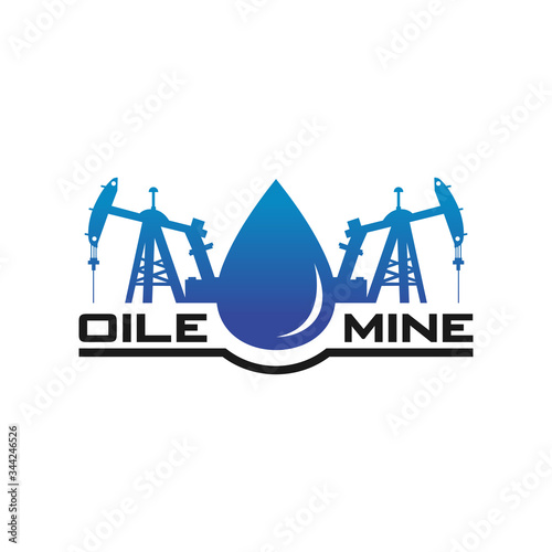 petroleum mine logo design
