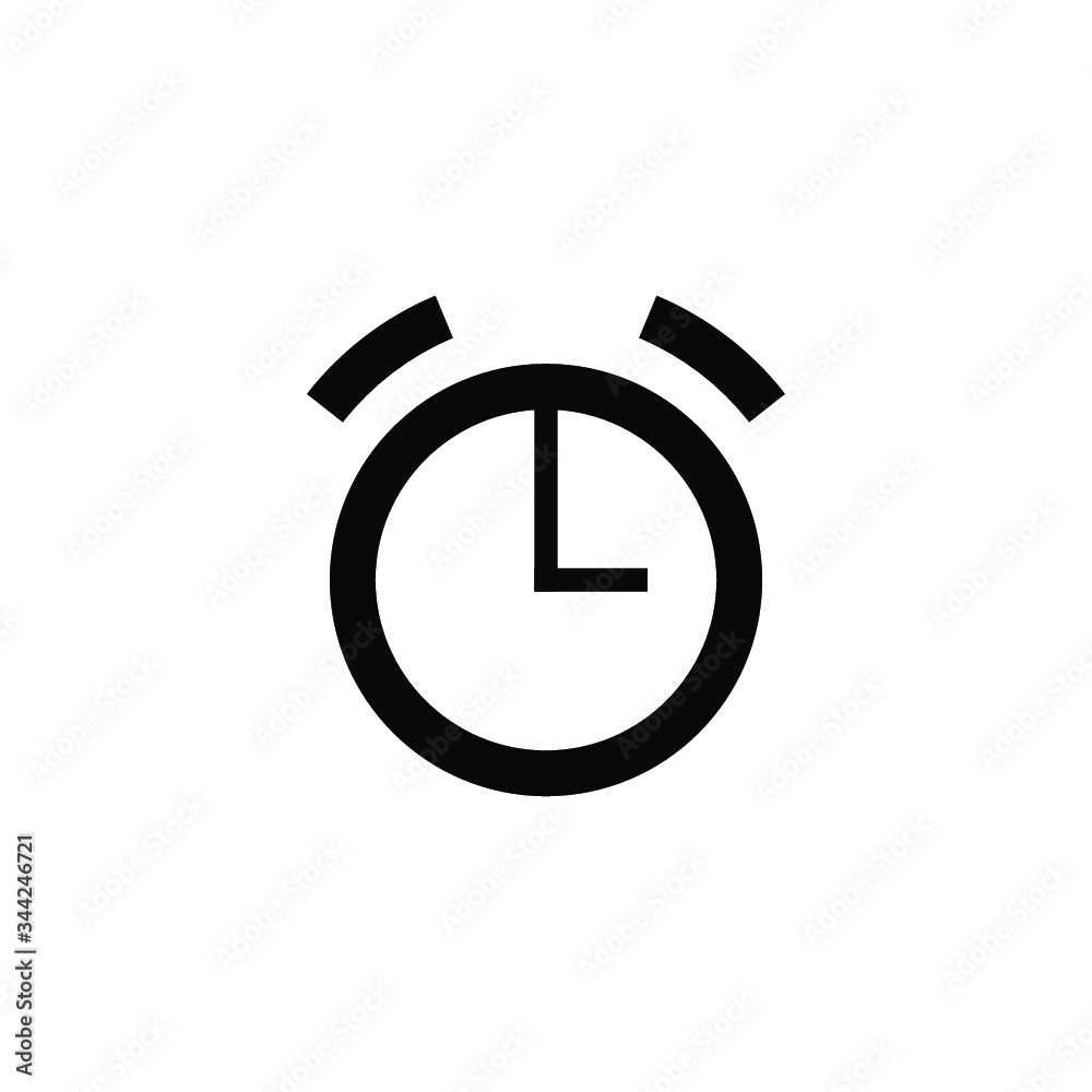 Alarm isolated minimal single flat icon. Clock line vector icon for websites and mobile minimalist flat design Alarm isolated minimal single flat icon. Clock line vector icon for websites and mobile minimalist flat design