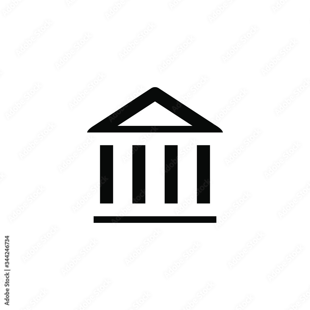 Bank isolated minimal single flat icon. Building line vector icon for websites and mobile minimalist flat design. Bank isolated minimal single flat icon. Building line vector icon for websites and mobile minimalist flat design.