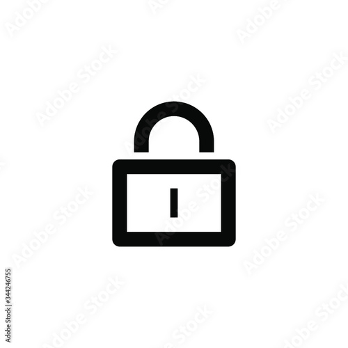 Lock isolated minimal single flat icon. Protect line vector icon for websites and mobile minimalist flat design.