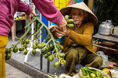 betel nut selling at the market of Hoi An in Vietnam photo