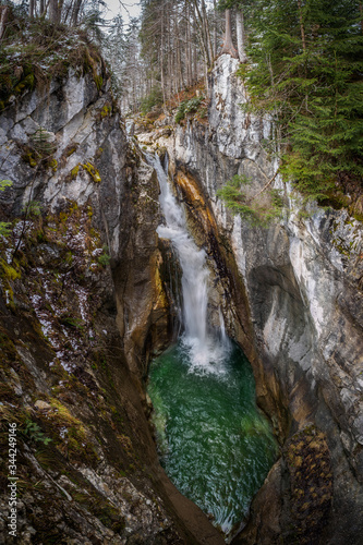 Tatzelwurm waterfalls in Oberaudorf, Bavaria in spring