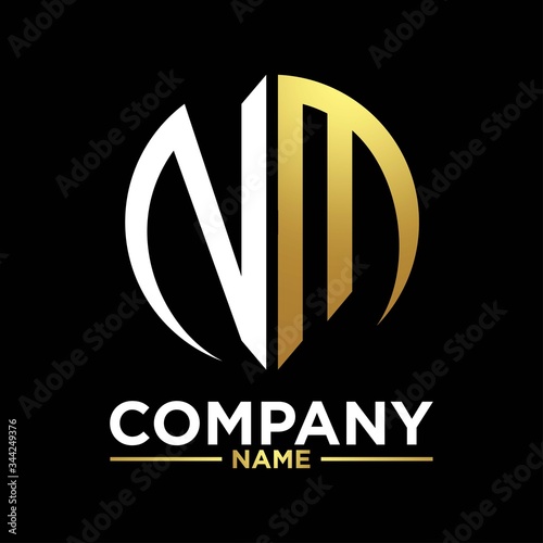 NM initials circle logo monogram designs modern templates luxurious . photo