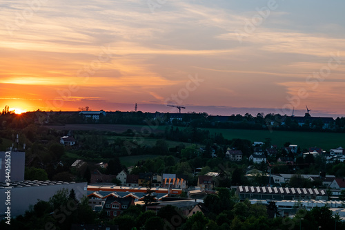 sunset over the Industrie area kio photo