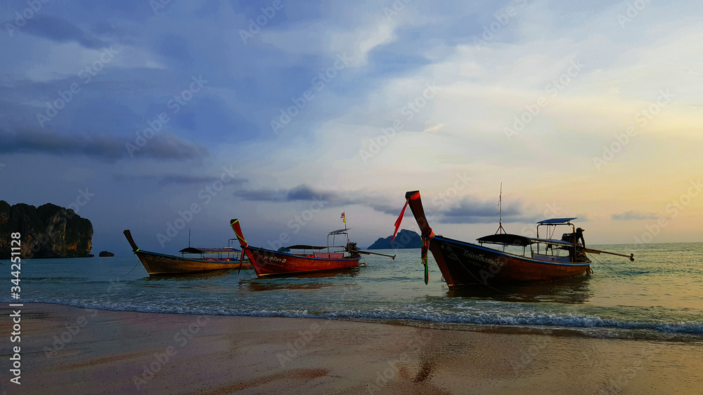 Boats at Krabi Beach Thailand