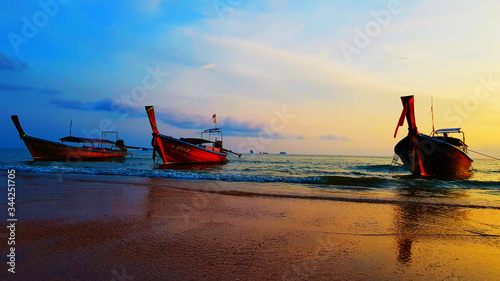 Boats at Krabi Beach Thailand