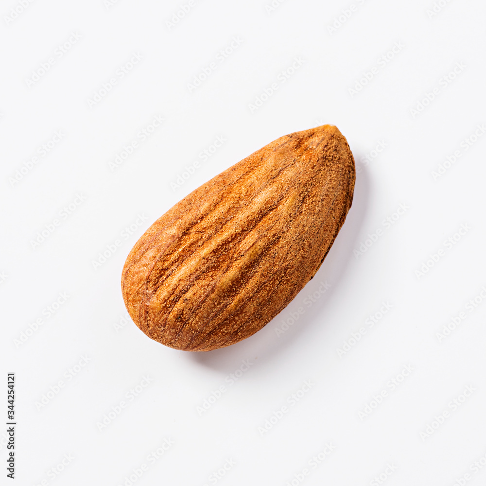 almond on white background almond on white background