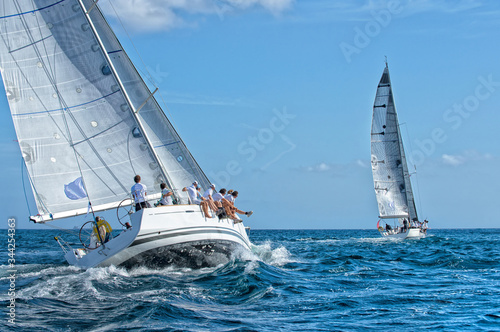 Sailing yacht race. Yachting sport © Alvov