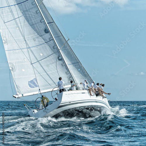 Sailing yacht race. Yachting sport © Alvov