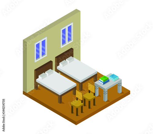 isometric bedroom