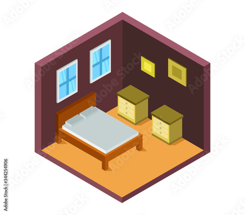 isometric bedroom