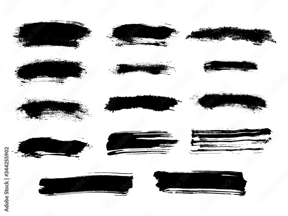 Grunge brush strokes, paint splashes set. Vector illustration Grunge brush strokes, paint splashes set. Vector illustration