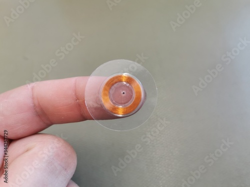 Interior of an RFID transponder for access control