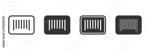 Bar code icons in four different versions in a flat design