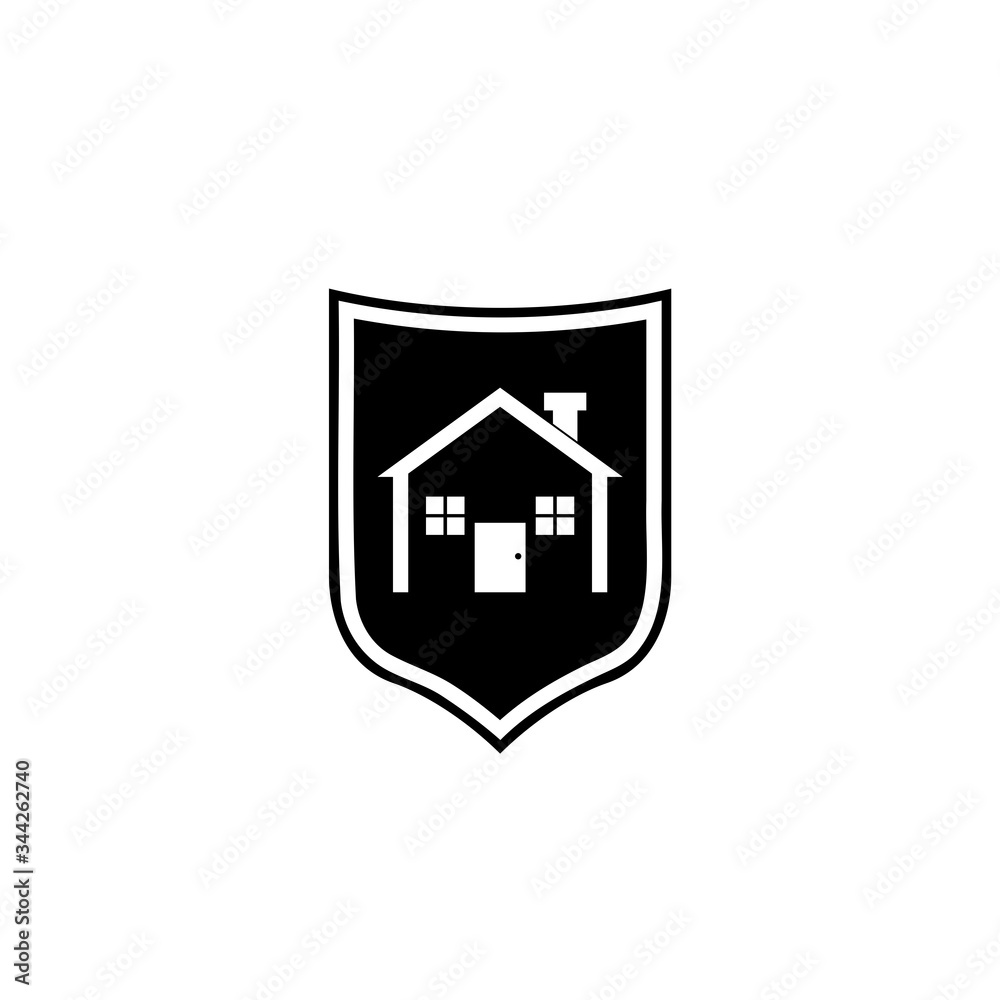 House shield icon isolated on white background House shield icon isolated on white background