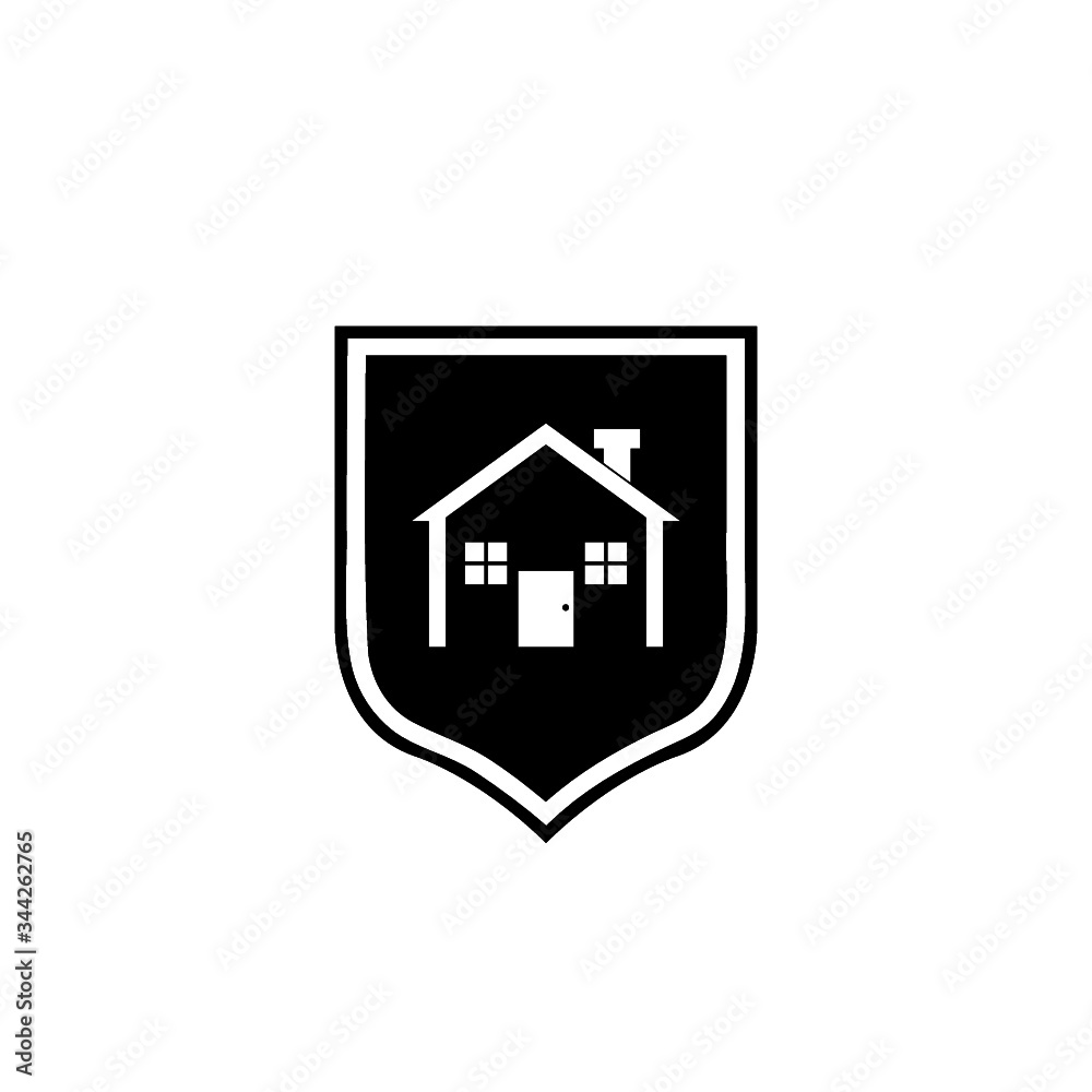 House shield icon isolated on white background House shield icon isolated on white background