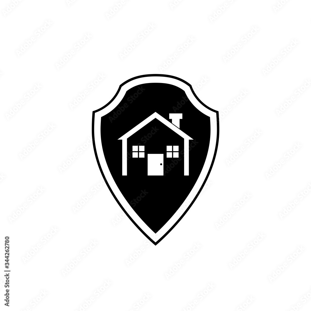 House shield icon isolated on white background House shield icon isolated on white background