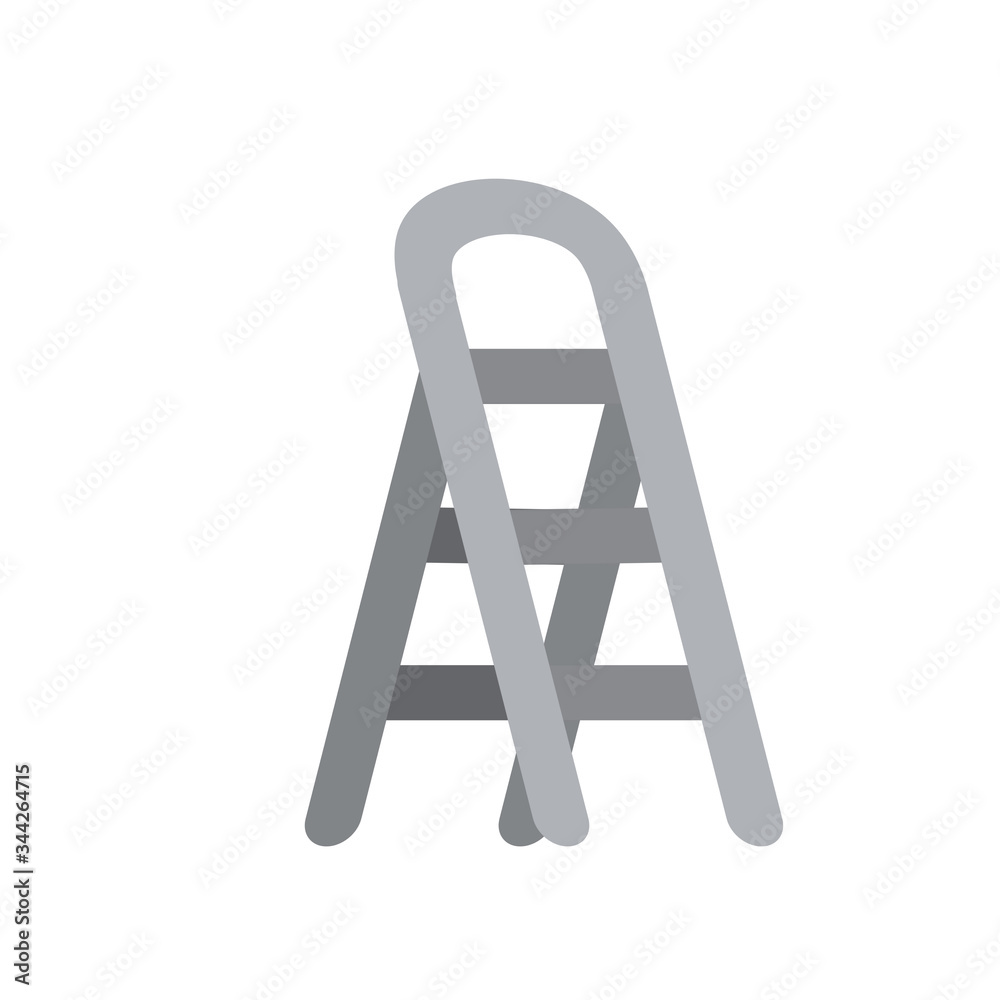 Stairs. Object for climbing to the top in different positions. Cartoon flat illustration. Grey metal stepladder Stairs. Object for climbing to the top in different positions. Cartoon flat illustration. Grey metal stepladder