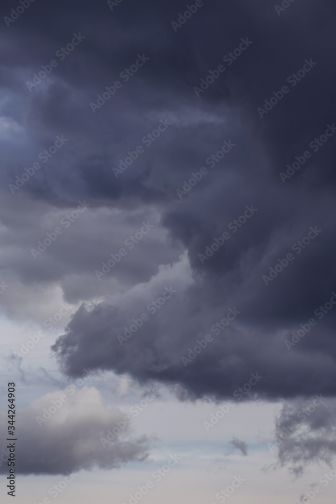 Obraz premium Heaven, Epic Dramatic Storm sky, dark grey clouds background texture, thunderstorm, tornado