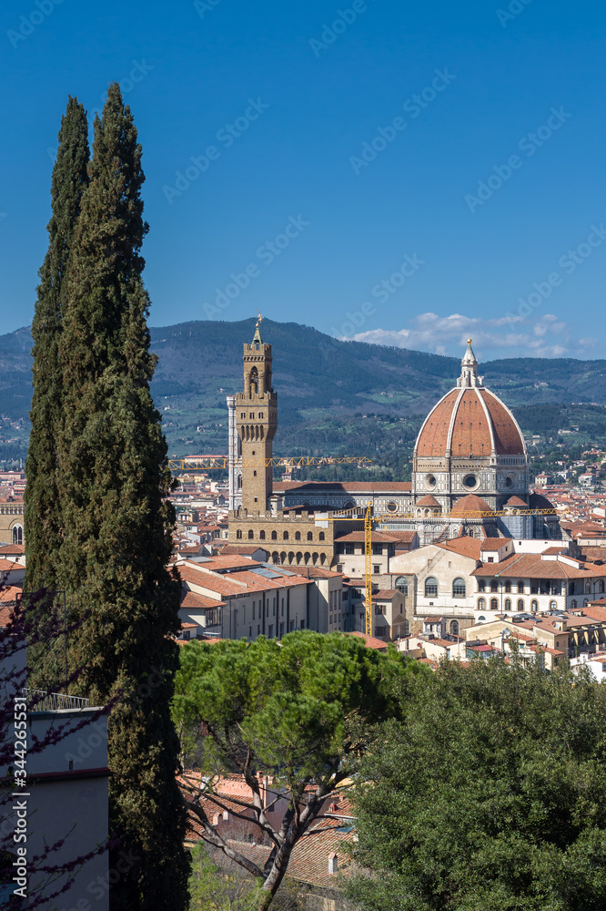 Cathedral of Saint Mary of the Flower (Cattedrale di Santa Maria del Fiore) in Florence, Tuscany, Italy.