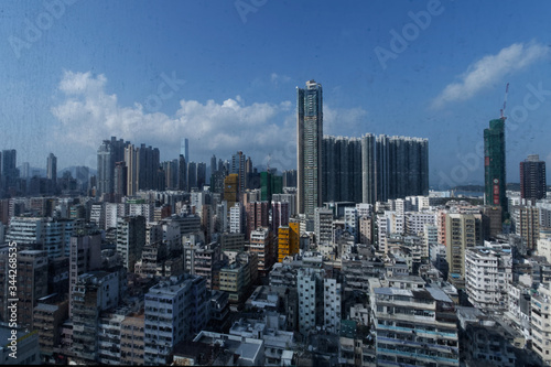 Widok na zabudowę mieszkalną Hong-Kongu