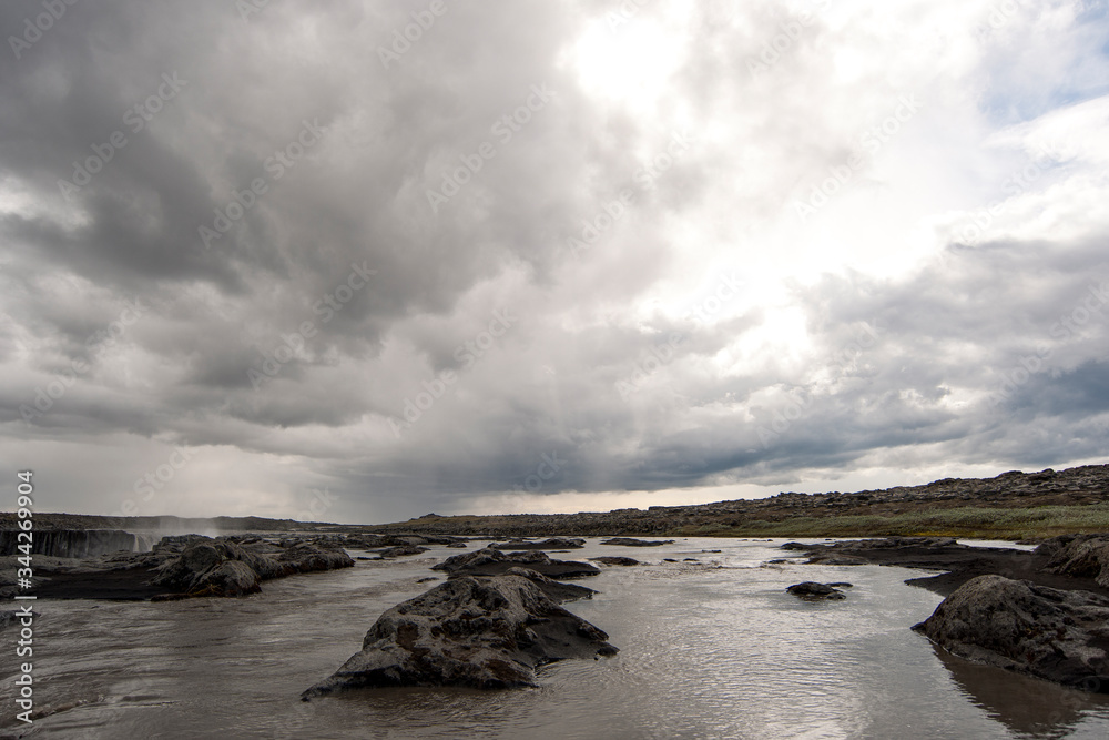 storm over dettifoss landscape iceland storm over dettifoss landscape iceland
