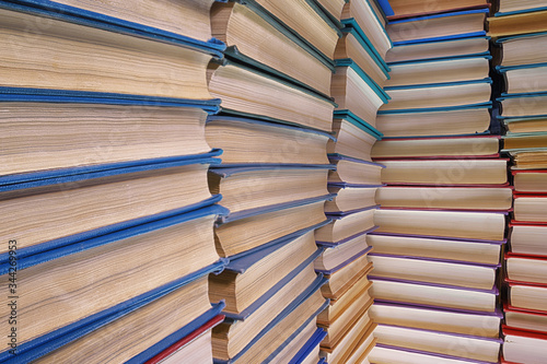 Old textured books pile clo...