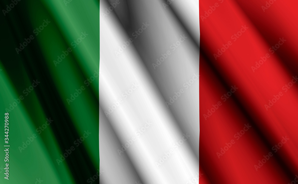 3D- image of the waving flag Italy