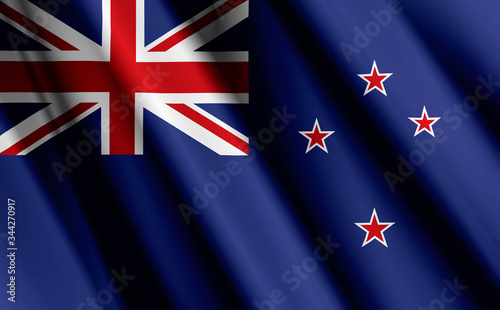 3D- image of the waving flag New Zealand