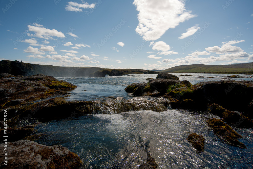 Fototapeta premium volcanic landscape water and sky
