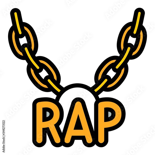 Rap necklace icon. Outline rap necklace vector icon for web design isolated on white background
