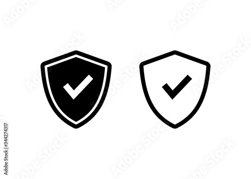 Shield Check Mark icon, Shield Check Mark sign and symbol vector design